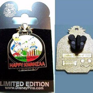 2004 Disney Happy Kwanza Pin Donald Duck w/Huey ,Dewey & Louie Ltd Edition New